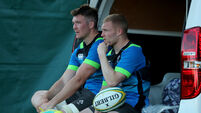 Peter O'Mahony and Keith Earls after training 5/6/2018