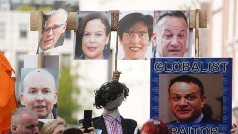 McEntee condemns 'aggressive' protest but rules out 'sterile zone' at Leinster House