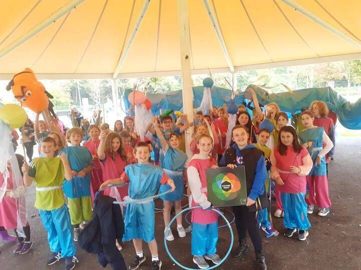 Young artists preparing for Culture Night in Carrigaline. The youngsters will be helping to guide a 40 foot dragon through a colourful parade in the town at 7pm tonight. 