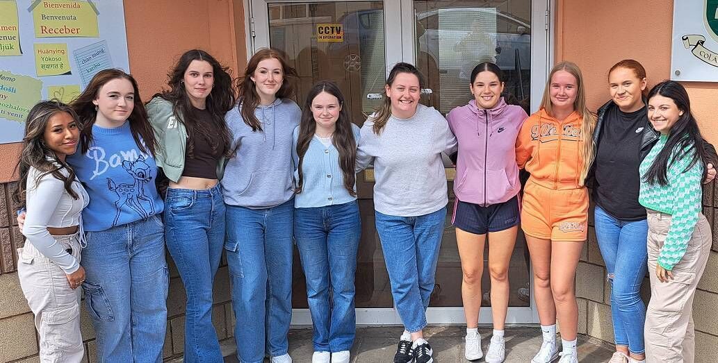 Some students from the St Patrick's College class of '23 are pictured here, over the moon with their results.