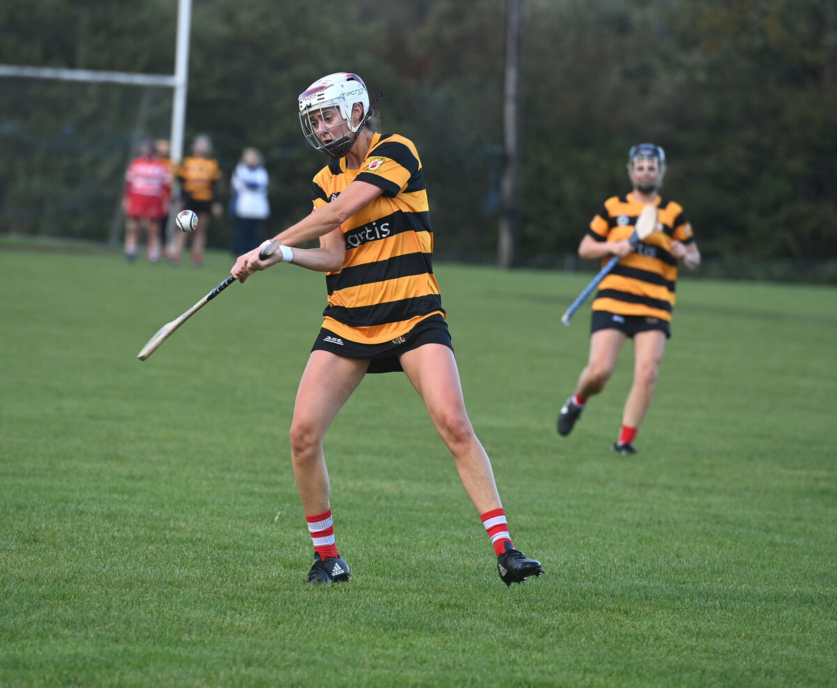 Maeve Scannell, Seandún, puts the sliothar into the forward line against Courcey Rovers. Picture: Larry Cummins Maeve Scannell, Seandún, puts the sliothar into the forward line against Courcey Rovers. Picture: Larry Cummins