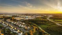 Aerial,View,On,Dense,Residential,Area,With,Comfortable,Houses,In