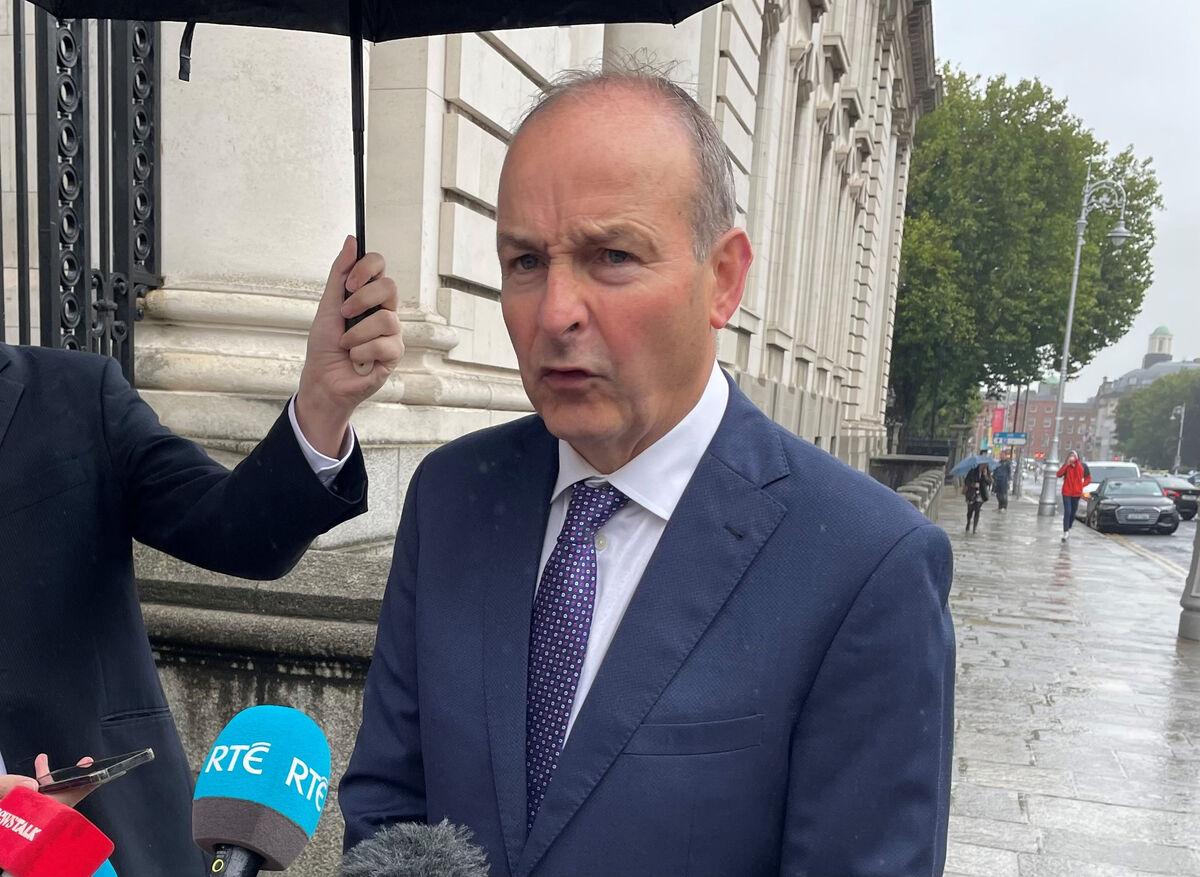 Tanaiste Micheal Martin speaks to the media as he arrives for a cabinet meeting at Government Buildings in Dublin. Tanaiste Micheal Martin speaks to the media as he arrives for a cabinet meeting at Government Buildings in Dublin.