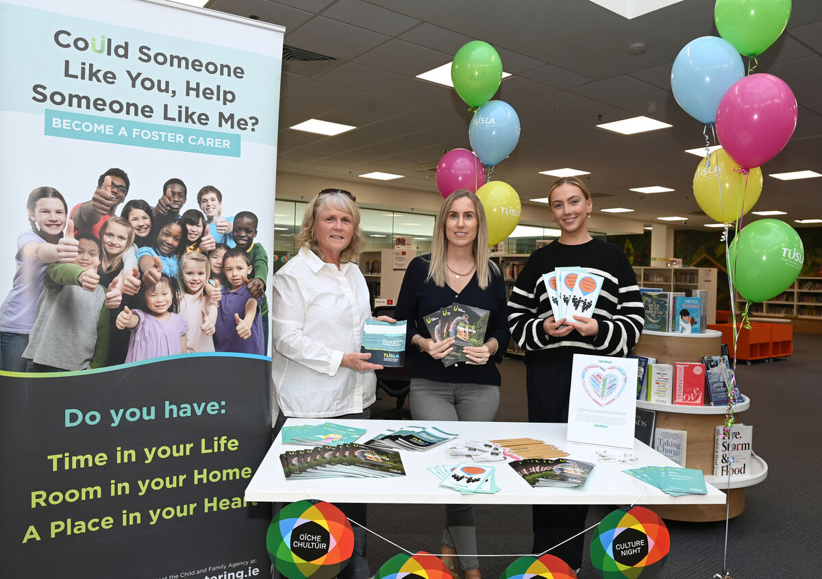 Susan Brosnan, of Libertry Street House, Una O'Farrell, TUSLA social worker and student Sarah O'Sullivan at the opening of a new exhibition at Douglas library. Susan Brosnan, of Libertry Street House, Una O'Farrell, TUSLA social worker and student Sarah O'Sullivan at the opening of a new exhibition at Douglas library.