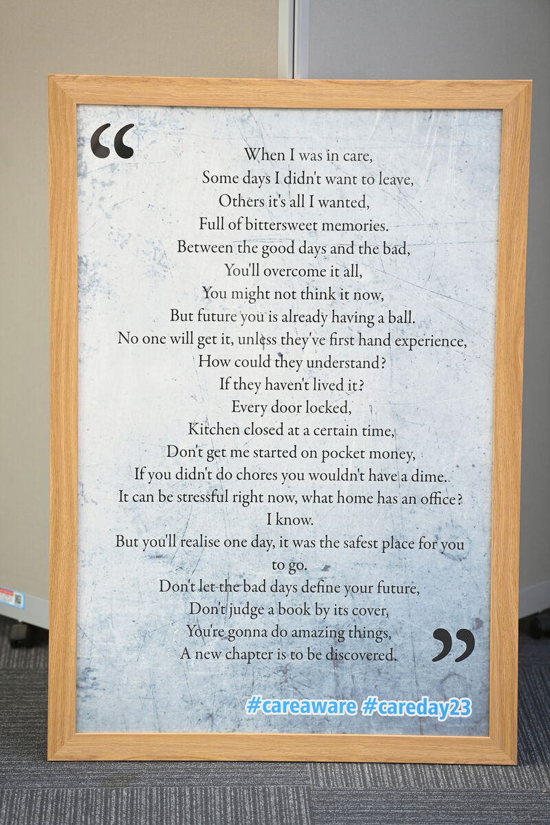 Another framed quote on show as part of the exhibition. Another framed quote on show as part of the exhibition.