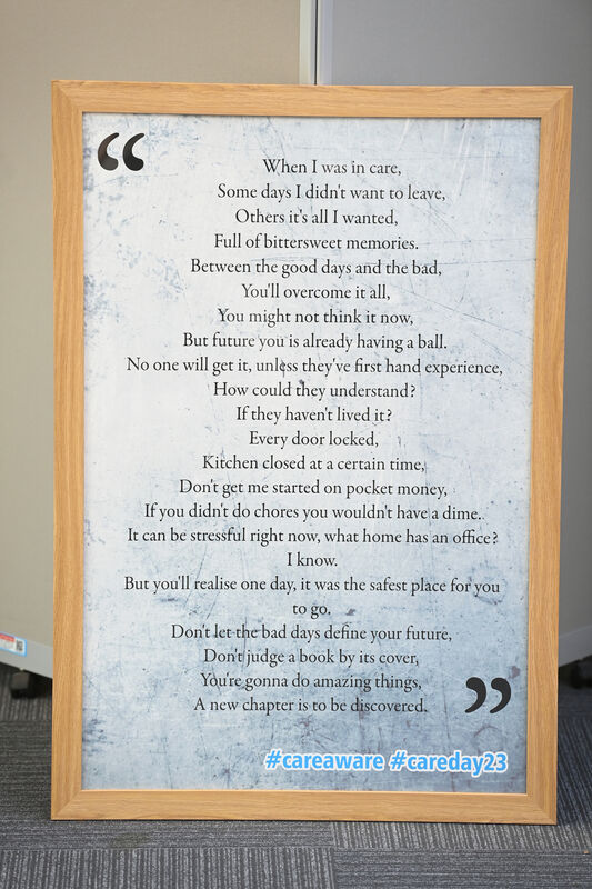 Another framed quote on show as part of the exhibition. Another framed quote on show as part of the exhibition.