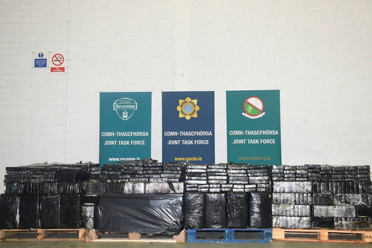 The cocaine seized by gardaí, Revenue and the Defence Forces from a trawler earlier this week. Picture: Gardaí