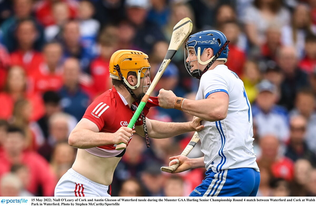 Niall O'Leary and Austin Gleeson clash at Walsh Park. Picture: Stephen McCarthy/Sportsfile