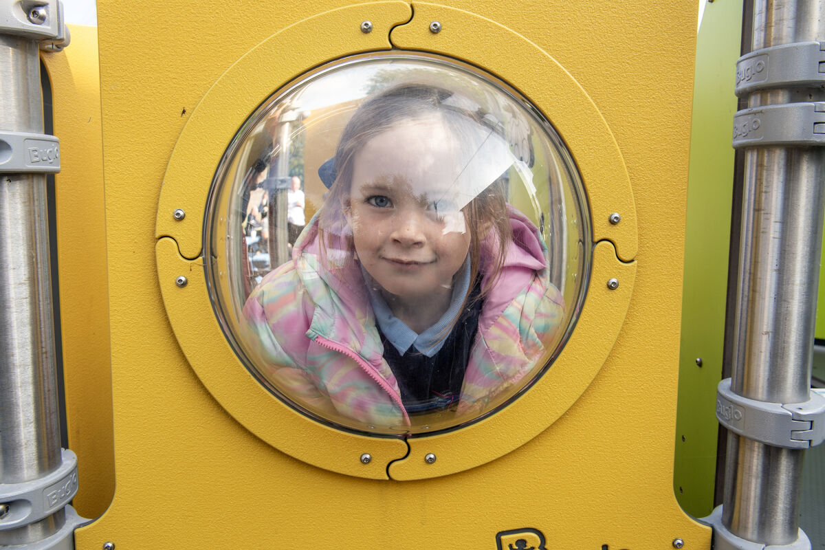 Pupil Elsie at the launch of a outdoor learning space at Scoil Aiseiri Chriost, Farranree, Cork. Picture Dan Linehan