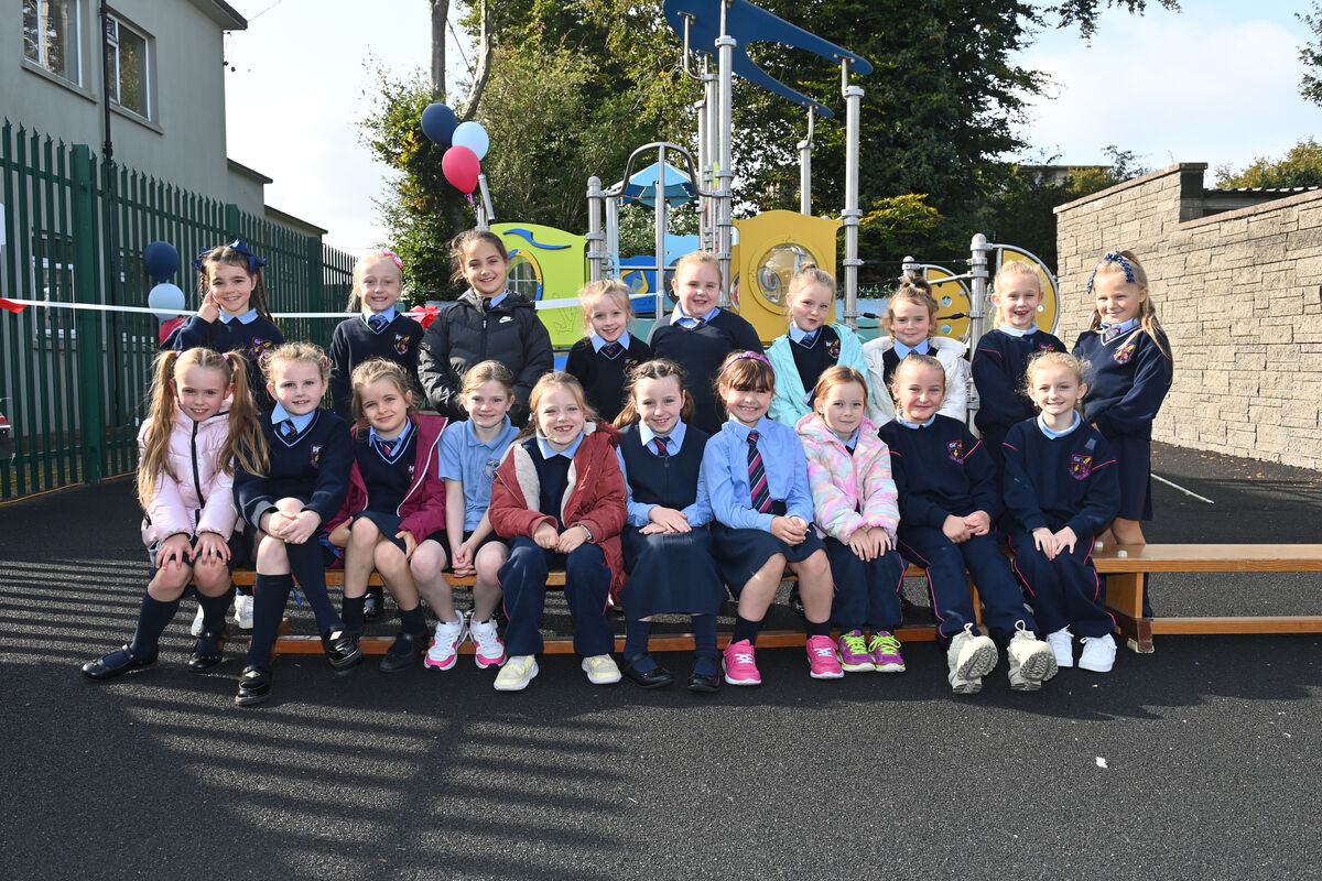  Second class pupils at the launch of a outdoor learning space at Scoil Aiseiri Chriost, Farranree, Cork. Picture Dan Linehan