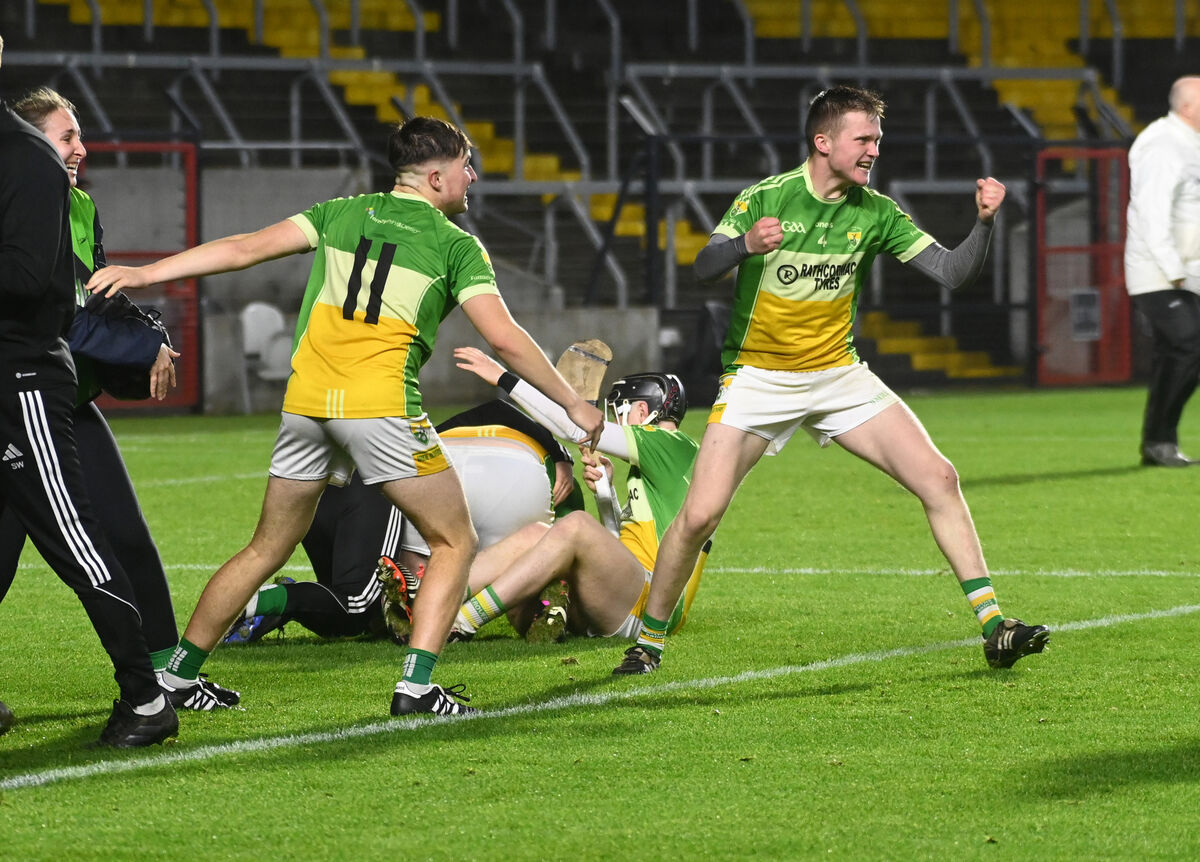  Bride Rovers players celebrate the penalty shootout win over Blarney. Picture: Eddie O'Hare