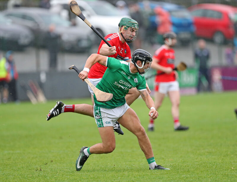  Cormac Donnellan, Kilworth, tackles James Dwyer, Ballincollig. Picture: Jim Coughlan