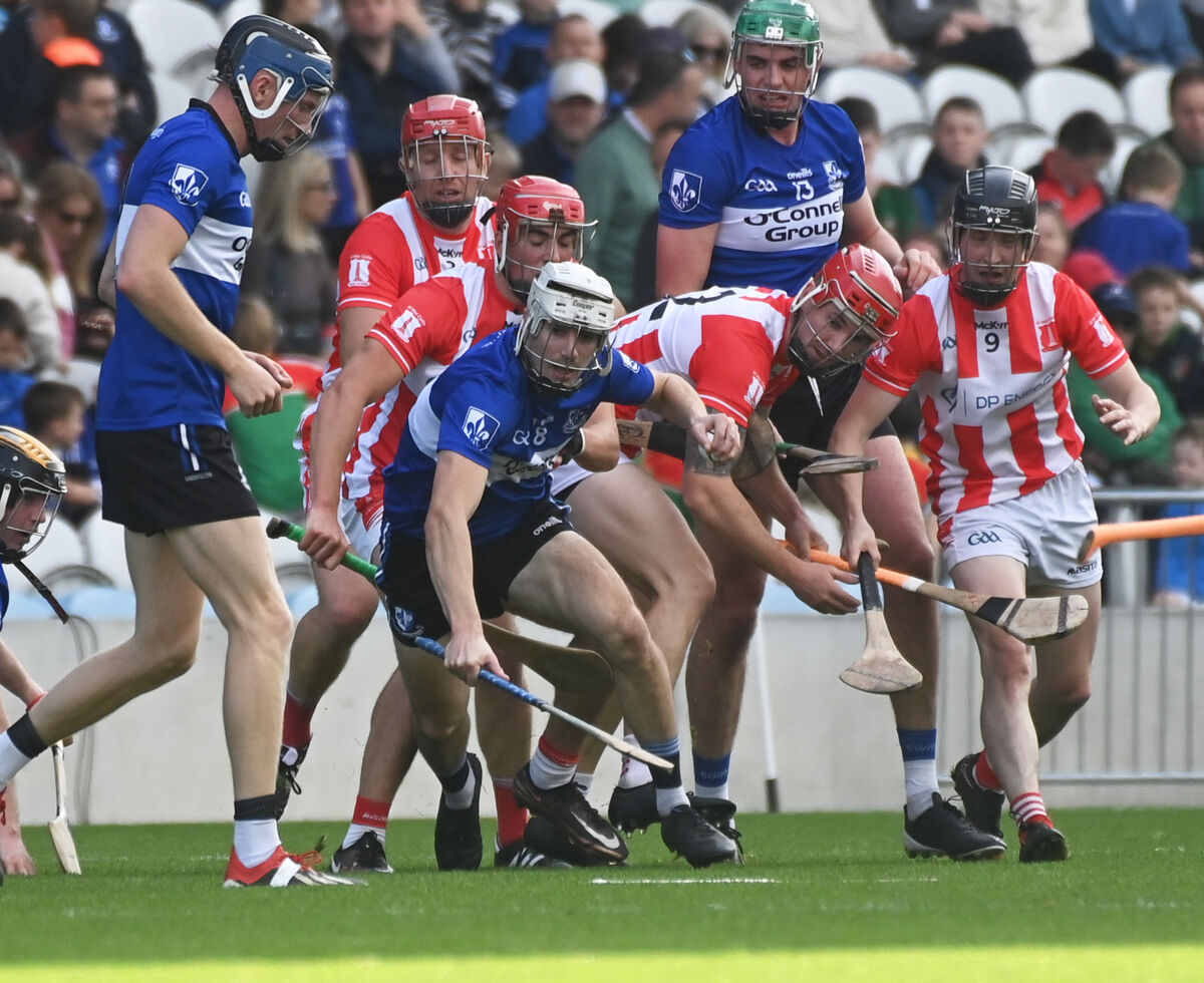 Killian Murphy of Sarsfields emerges with the ball following a scramble. Picture: Eddie O'Hare Killian Murphy of Sarsfields emerges with the ball following a scramble. Picture: Eddie O'Hare