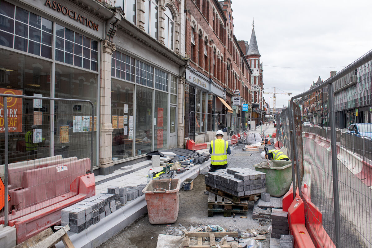  Working on the improvement of MacCurtain Street, Cork. Picture Dan Linehan
