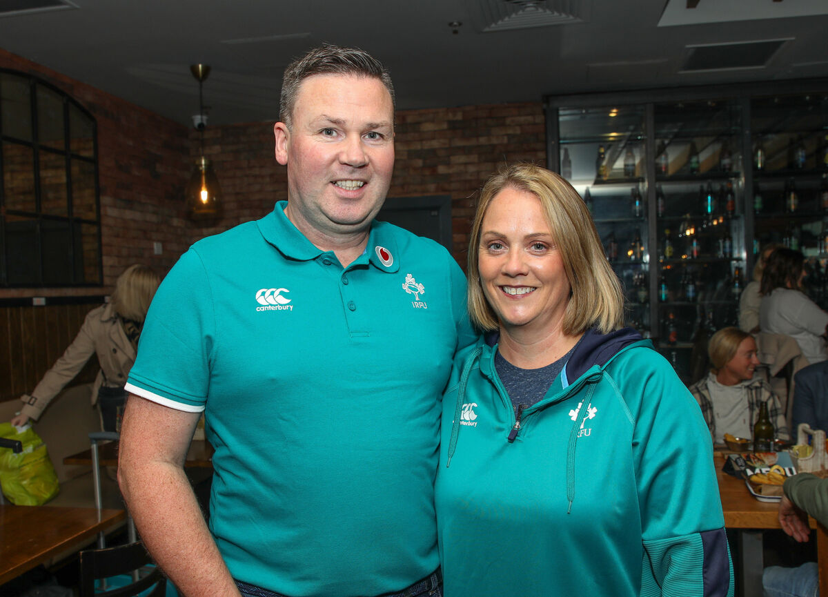 John and Róisín Murphy from Carrigaline at Cork Airport as they prepare to travel to the Ireland v Scotland game in the Rugby World Cup match that is being held in Paris. - Picture: David Creedon John and Róisín Murphy from Carrigaline at Cork Airport as they prepare to travel to the Ireland v Scotland game in the Rugby World Cup match that is being held in Paris. - Picture: David Creedon