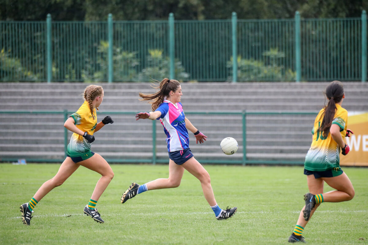 Namoh Abán's Anne Maher takes a shot at goal against Glanmire. Picture: David Creedon