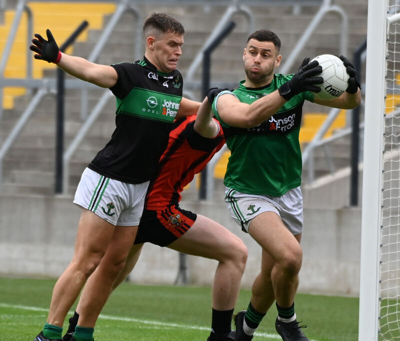 Nemo Rangers goalkeeper Micheál Aodh Martin averts danger. Picture: Eddie O'Hare