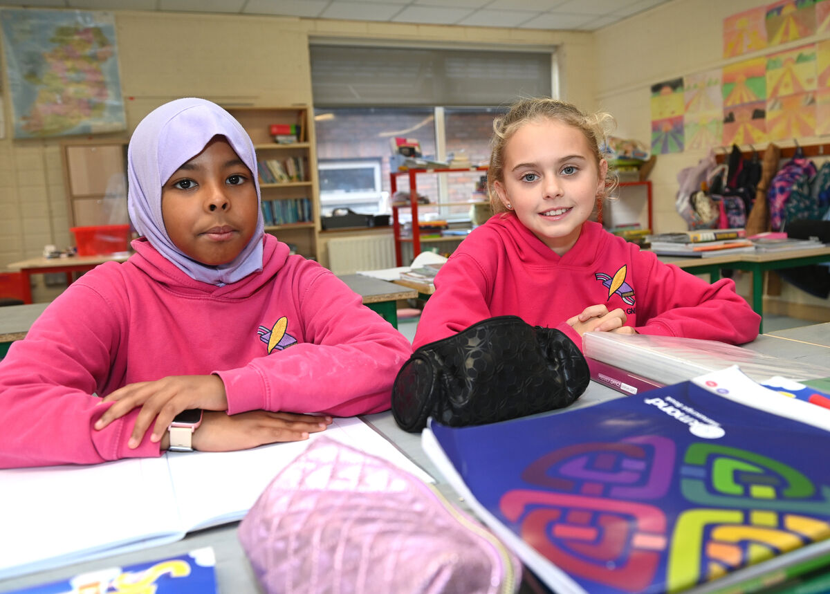 Pictured are 4th class pupils Amira and Emily. Pic Larry Cummins Pictured are 4th class pupils Amira and Emily. Pic Larry Cummins