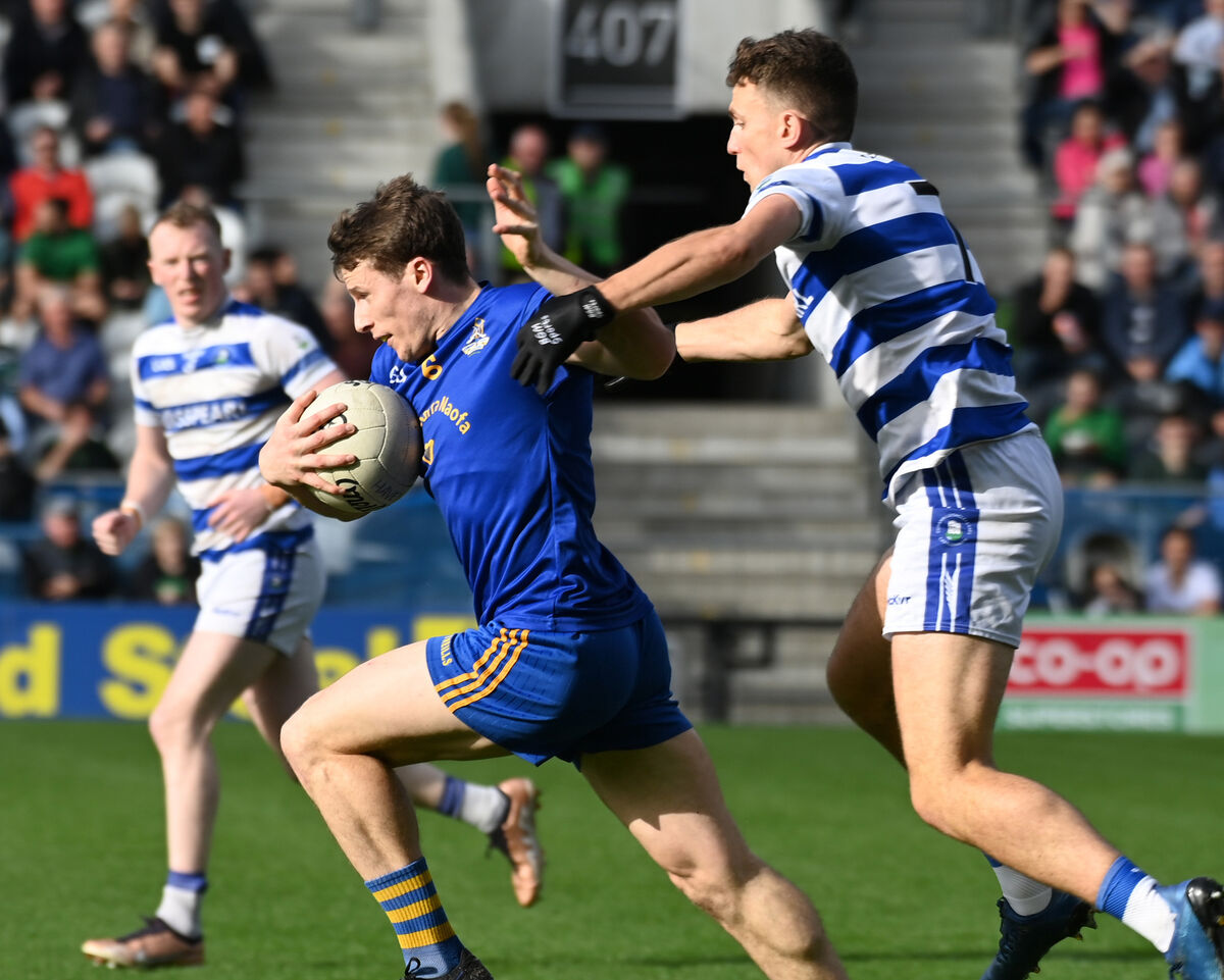 St Finbarr's Billy Hennessy is tackled by Castlehaven's Mark Collins during the Bon Secours Hospital Cork Premier SFC semi-final at Páirc Uí Chaoimh. Picture: Eddie O'Hare St Finbarr's Billy Hennessy is tackled by Castlehaven's Mark Collins during the Bon Secours Hospital Cork Premier SFC semi-final at Páirc Uí Chaoimh. Picture: Eddie O'Hare