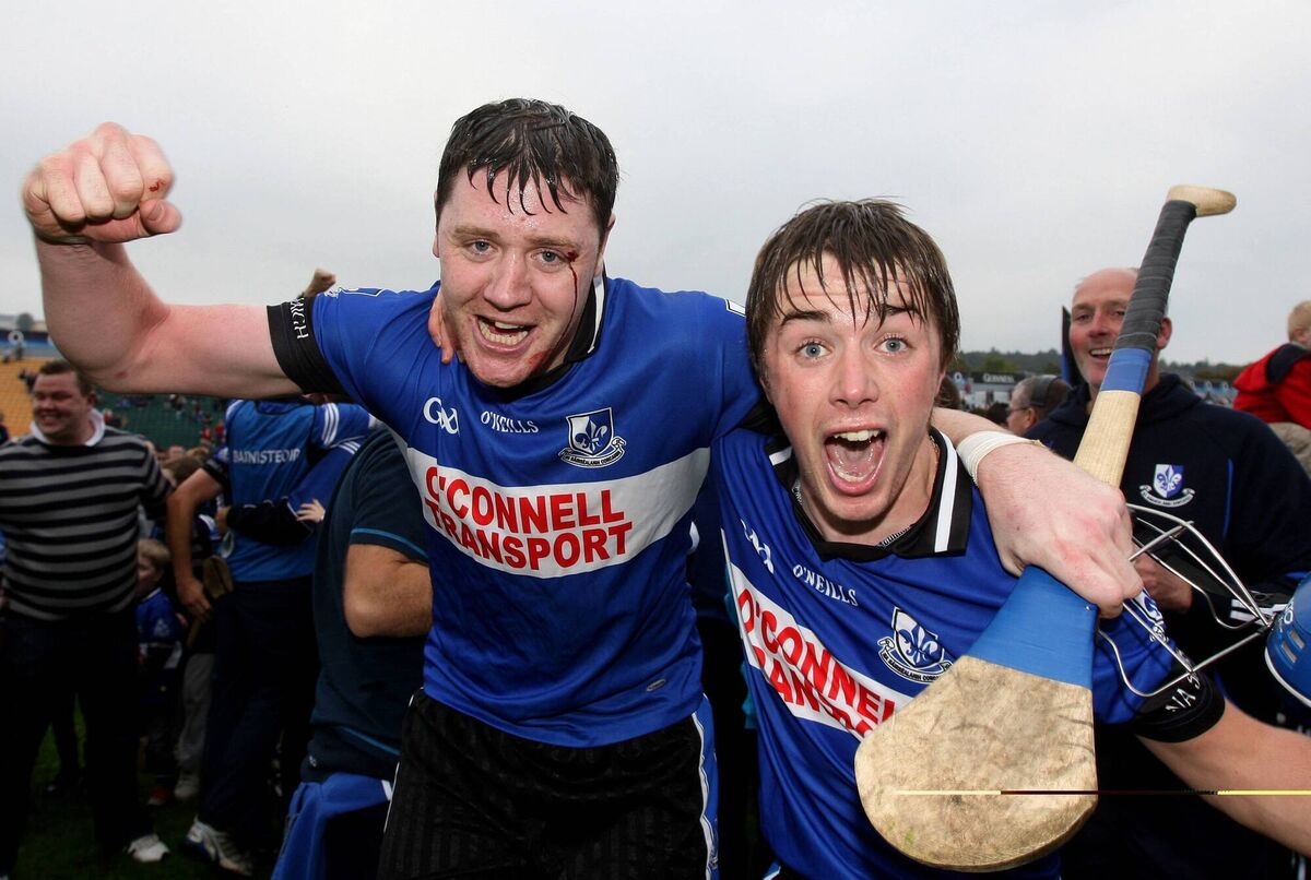 Conor O'Sullivan (right) celebrates with Michael Cussen after Sarsfields' win over Glen Rovers in the 2010 Cork SHC final. Picture: Inpho/James Crombie Conor O'Sullivan (right) celebrates with Michael Cussen after Sarsfields' win over Glen Rovers in the 2010 Cork SHC final. Picture: Inpho/James Crombie