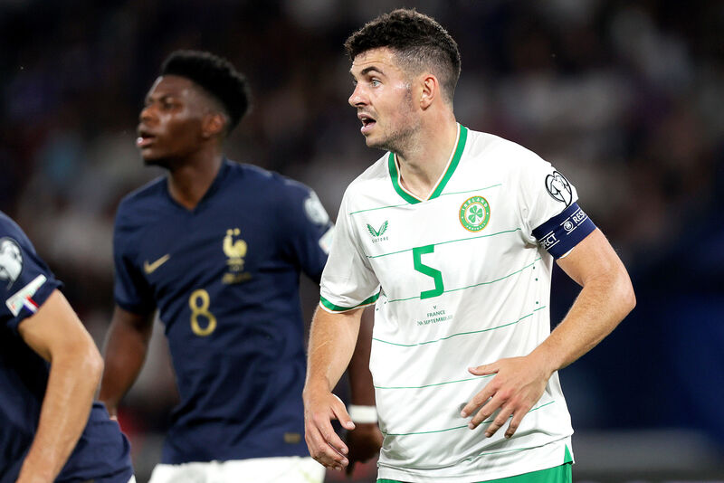 Ireland's John Egan in action against France last month. Picture: INPHO/Laszlo Geczo