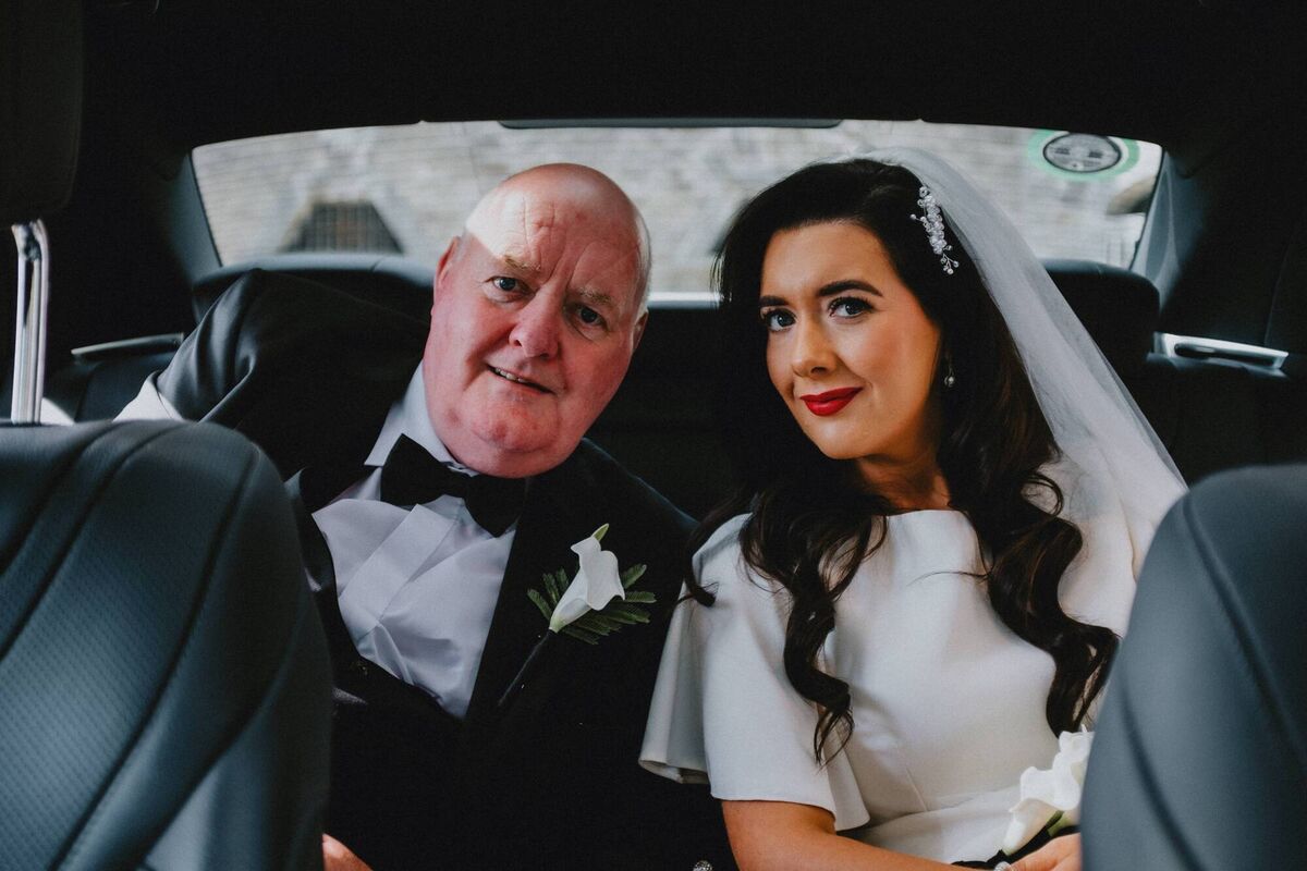 Bride Emily Lynch with her dad Tadgh. Family travelled from near and far for the special day. Bride Emily Lynch with her dad Tadgh. Family travelled from near and far for the special day.