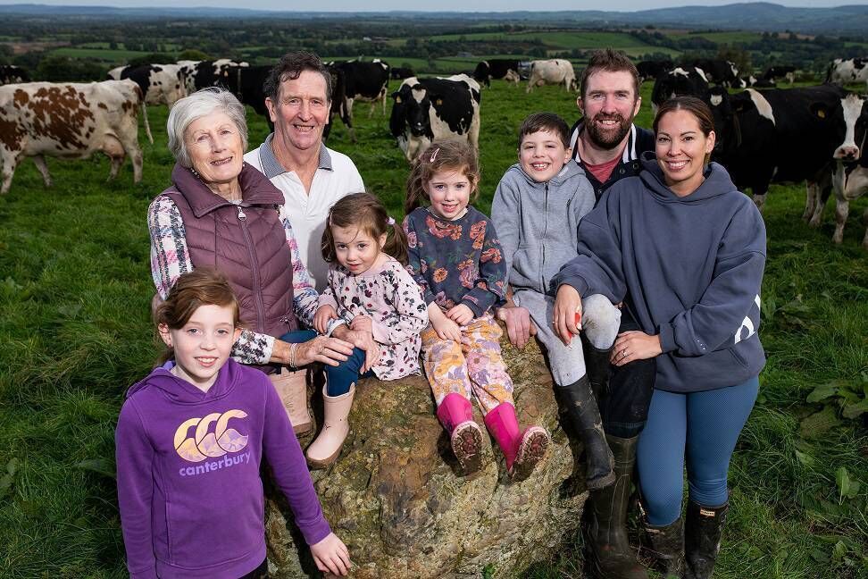 Six Cork families are among 14 farms who have reached the finals of the 2023 National Dairy Council (NDC) and Kerrygold Quality Milk Awards. The O'Riordan family from Ballynoe. Six Cork families are among 14 farms who have reached the finals of the 2023 National Dairy Council (NDC) and Kerrygold Quality Milk Awards. The O'Riordan family from Ballynoe.