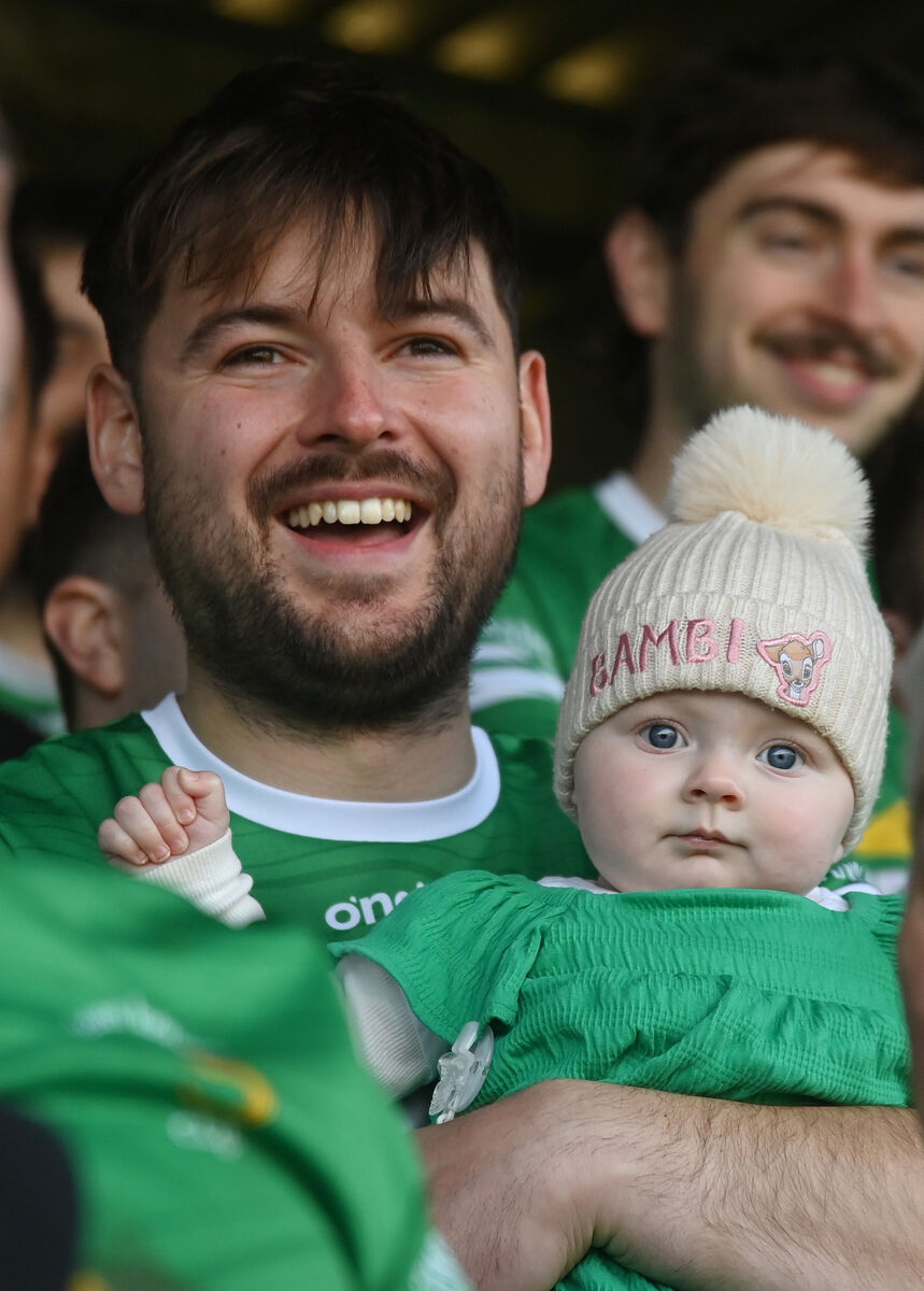 Harbour Rovers player Michael Wade with his daughter Ailbhe. Picture: Denis Minihane.