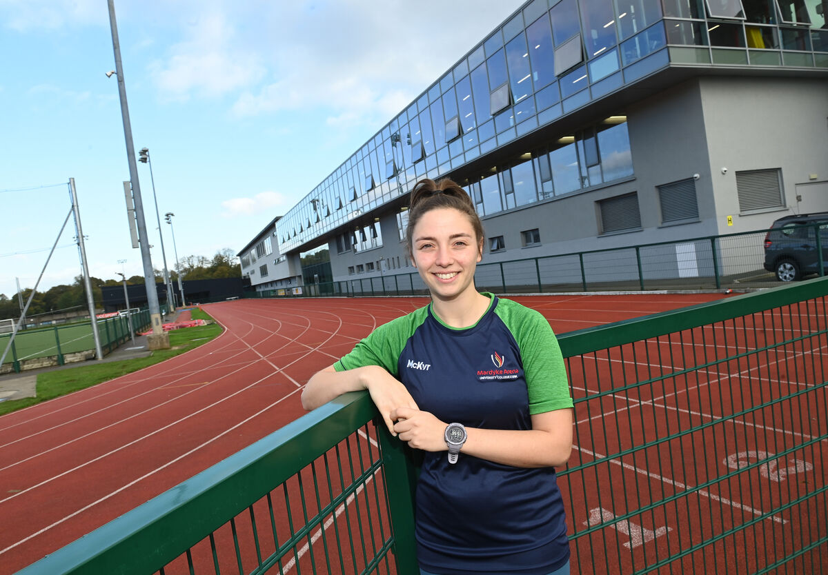  Strength and Conditioning coach....Fitness instructor Kaitlyn O'Callaghan beside the track at Mardyke Arena, University College, Cork. Pic Larry Cummins