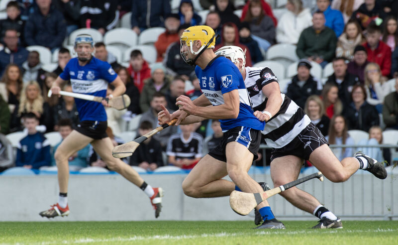  Aaron Myers of Sarsfields breaking past Seán O Leary Hayes of Mdleton during Sunday's Co-op SuperStores Cork Premier SHC final at Páirc Uí Chaoimh. Picture: Dan Linehan