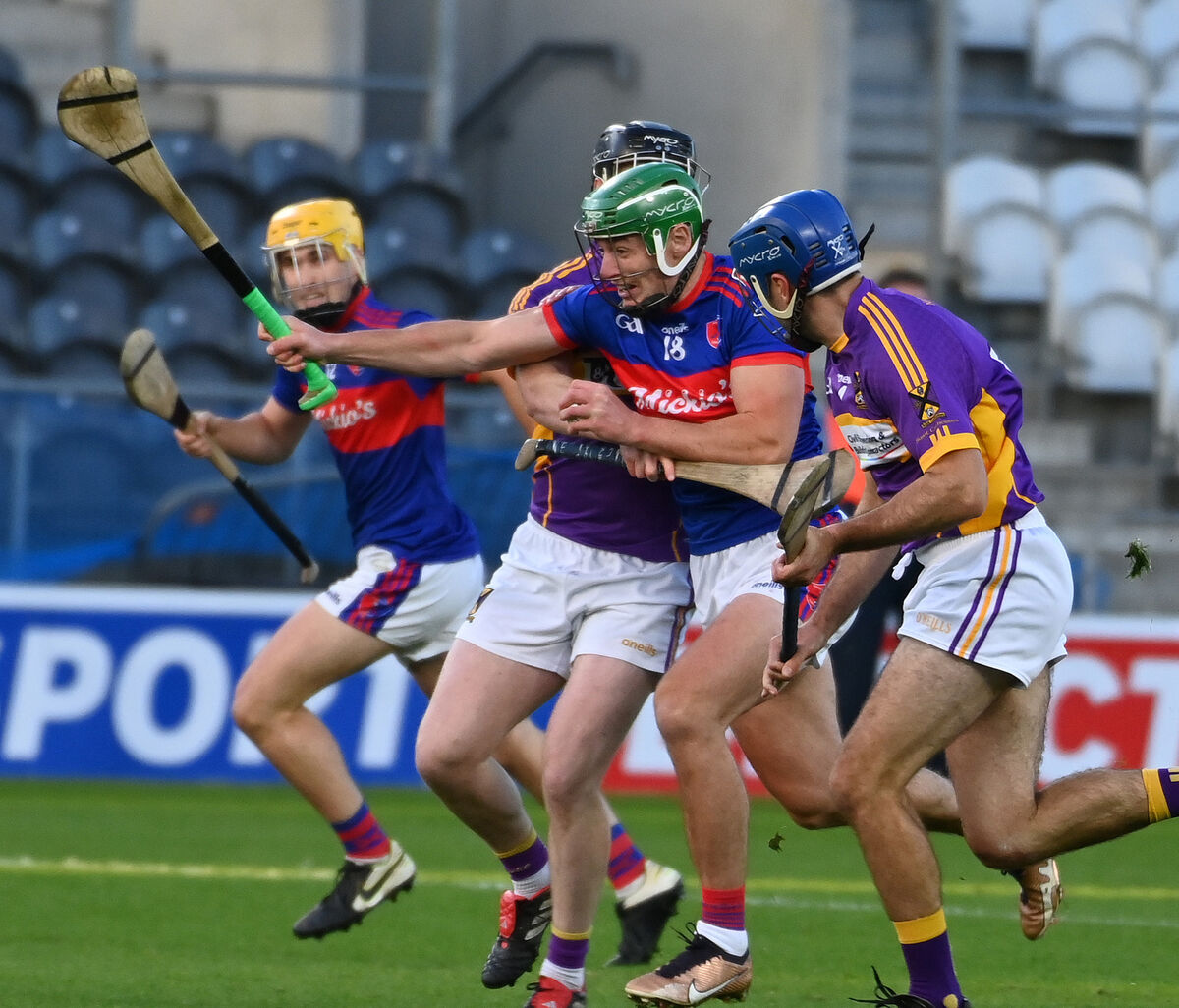Erin's Own's Robbie O'Flynn bursting through the St Catherine's defence. Picture: Eddie O'Hare