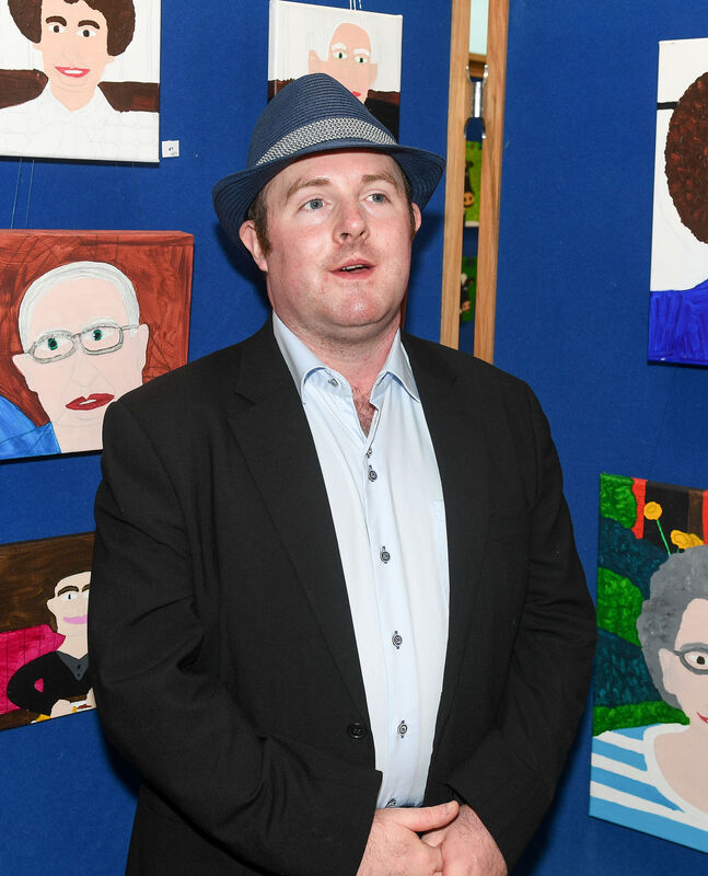 Artist Matthew Sexton at the launch of his art exhibition at Bishopstown Library. Picture: David Keane.