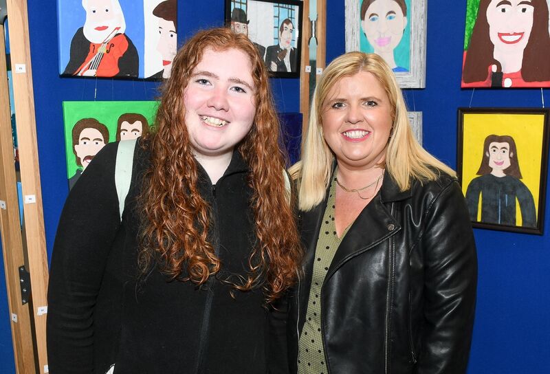 Jen Wallace and her daughter Lucy, attending the exhibition opening.