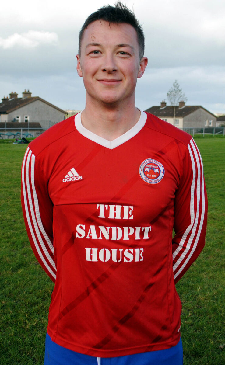 Rathcoole's Mark Dennehy grabbed a hat-trick in his side's 6-0 m win over Blackstone Rovers at the Fairfield. Picture: Barry Peelo.