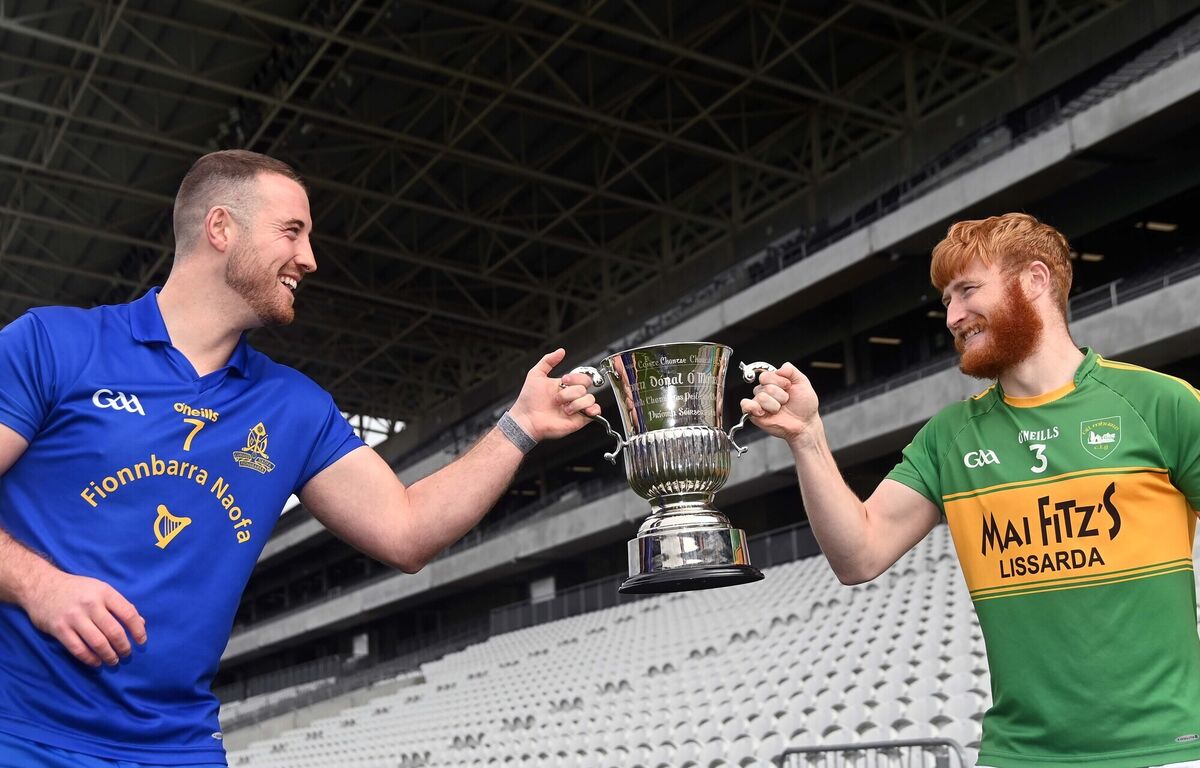 The respective captains in great spirits ahead of the Premier JFC final between St Finbarr's and Kilmurry. Picture: Denis Minihane The respective captains in great spirits ahead of the Premier JFC final between St Finbarr's and Kilmurry. Picture: Denis Minihane