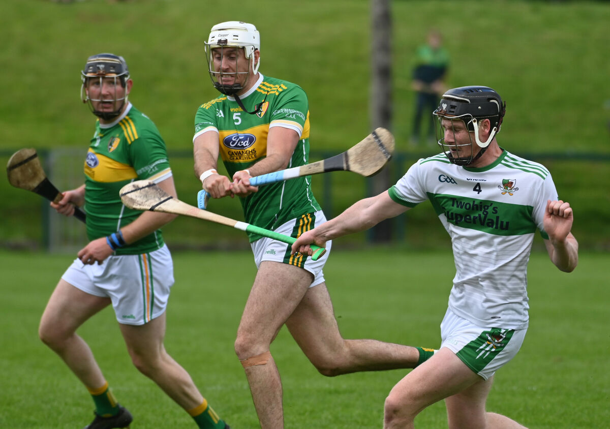 Newtownshandrum's Tim O'Mahony clears from Kanturk's Chris Mullane during the Co-op SuperStores Cork Premier SHC game in Charleville. Picture: Eddie O'Hare