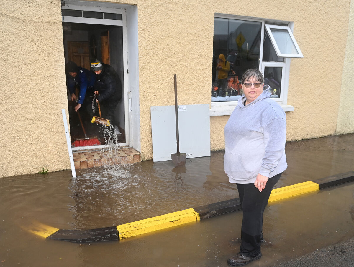 Claire O'Flynn, outside her house in Rathcormac which was flooded yesterday. Picture; Eddie O'Hare