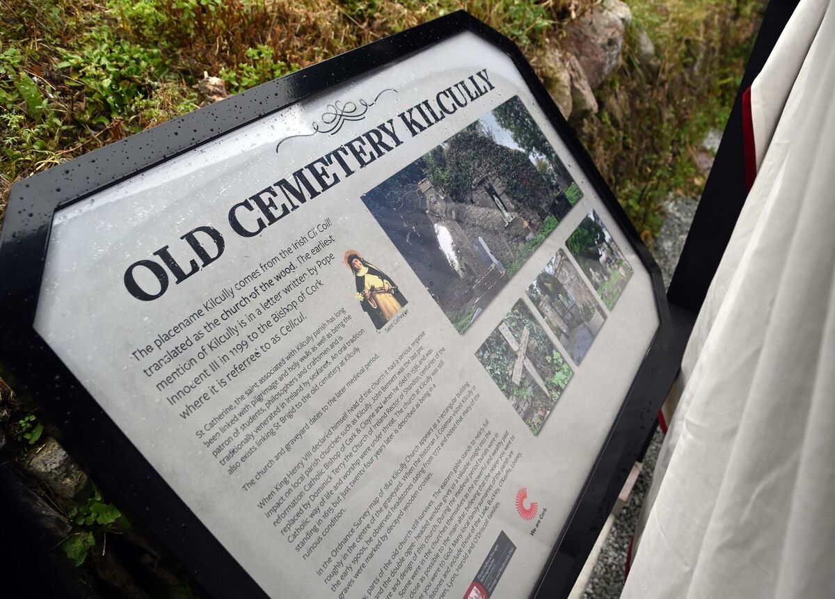 The plaque which was unveiled by the Lord Mayor at Kilcully Old Cemetery to mark the fantastic heritage of the Kilcully area. Picture Denis Minihane.