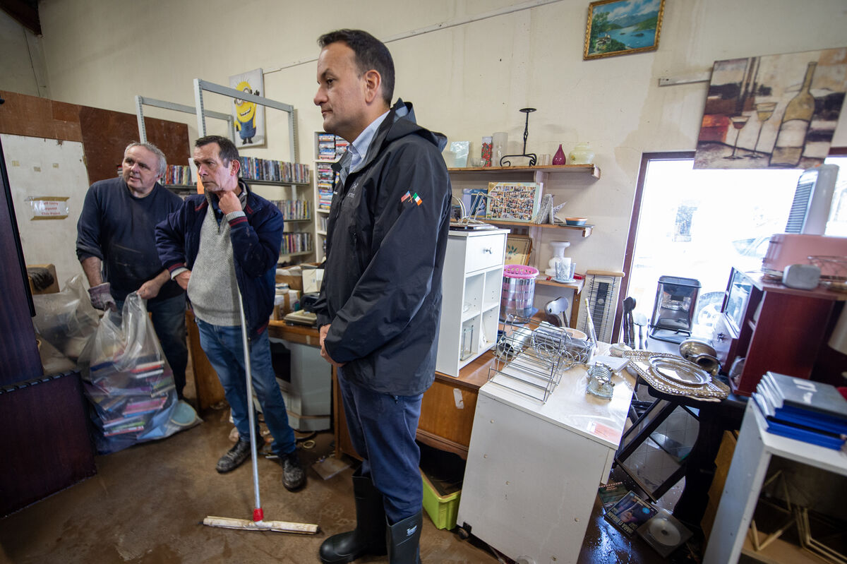 Taoiseach Leo Varadkar standing in a charity shop with John Dunne and John Welsh during his visit to Midleton. Picture: Dan Linehan Taoiseach Leo Varadkar standing in a charity shop with John Dunne and John Welsh during his visit to Midleton. Picture: Dan Linehan