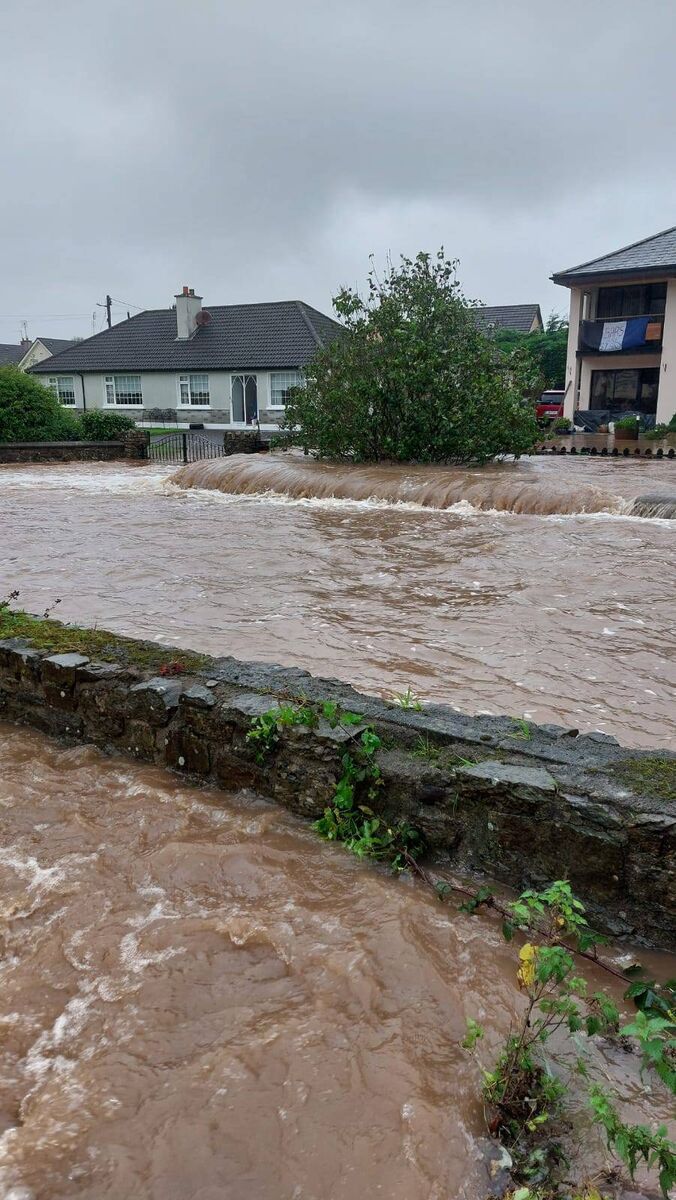 The view from Aisling McEvoy's home during the flood. Picture provided by Ms McEvoy