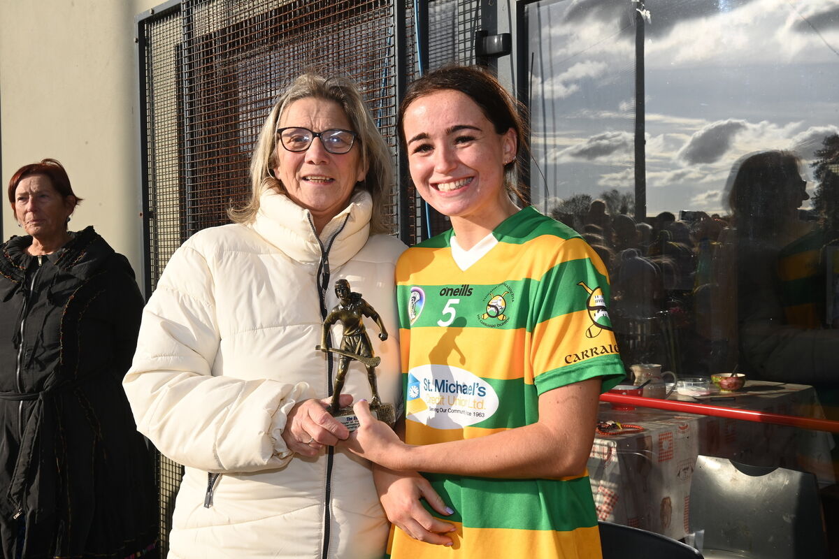 Mary Newman presented The Echo Player of The Match award to Aisling Hegarty. Picture: Larry Cummins 