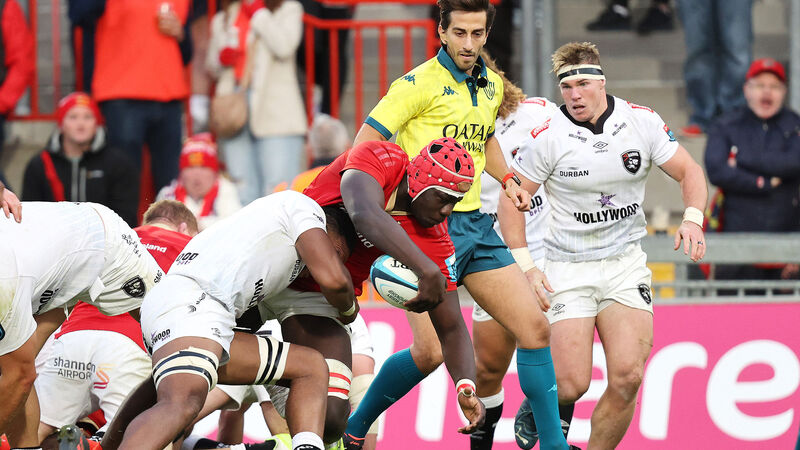 Edwin Edogbo grabs first Munster try against Sharks at Thomond Park