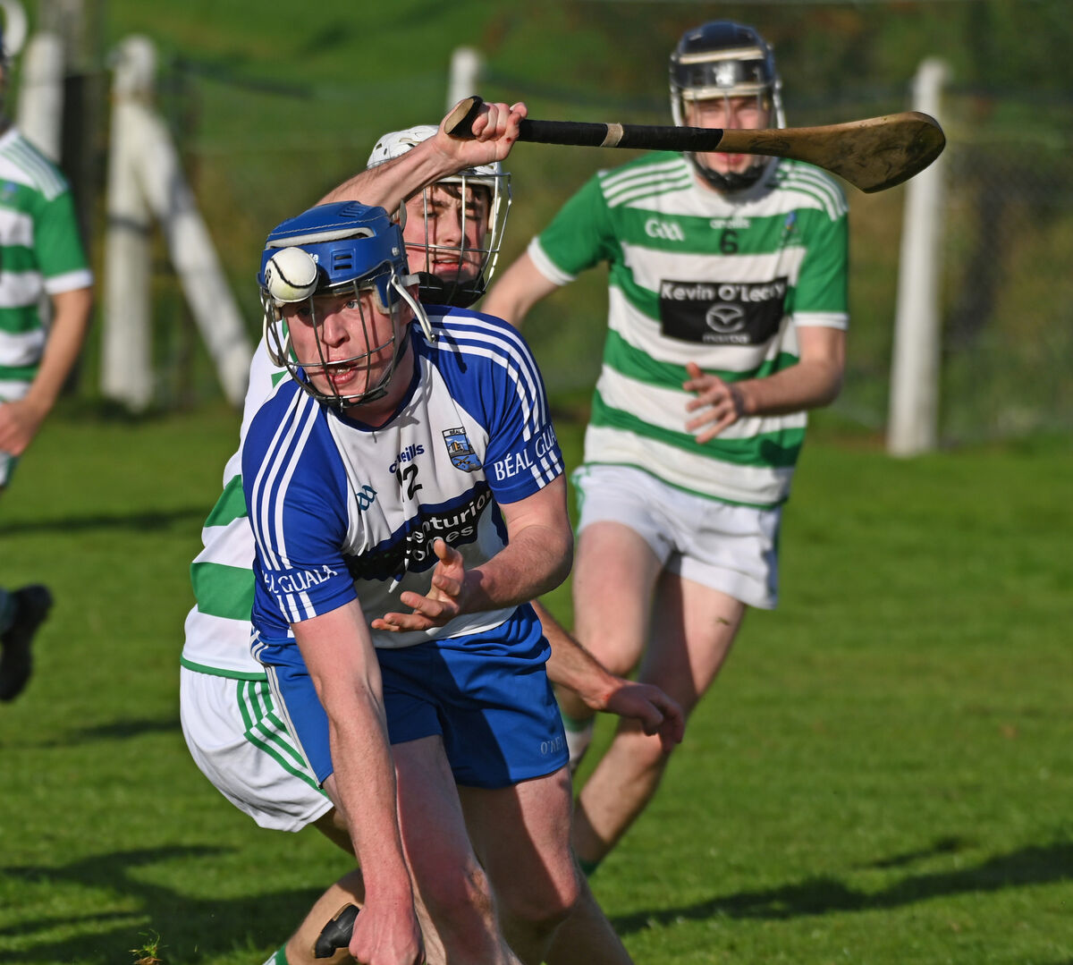 Belgooly's Matthew Collins wins the ball from Valley Rovers' Sean O'Regan. Picture; Eddie O'Hare Belgooly's Matthew Collins wins the ball from Valley Rovers' Sean O'Regan. Picture; Eddie O'Hare