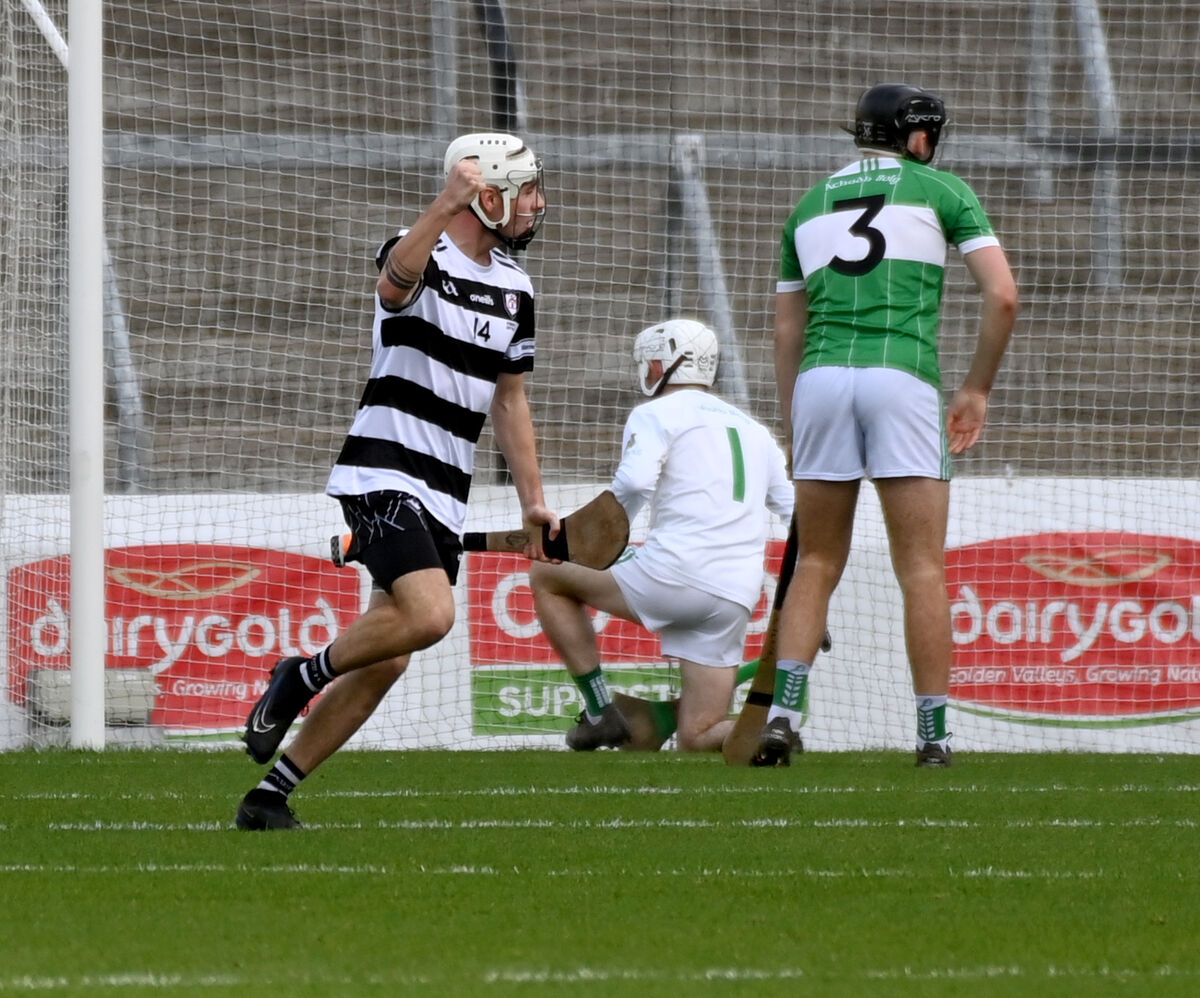 Midleton's Kian Farmer celebrates his goal against Aghabullogue during the Co-Op Superstores IAHC final at Pairc Ui Chaoimh. Picture; Eddie O'Hare