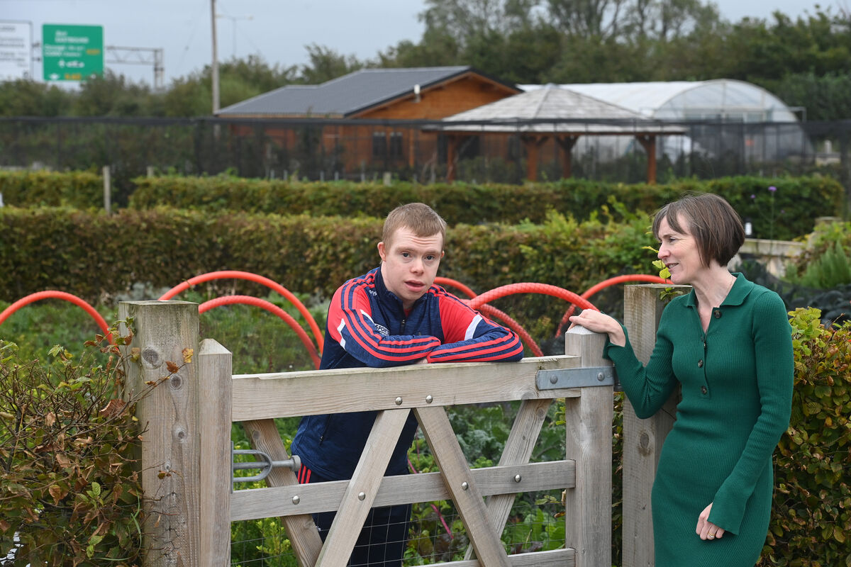 Conor Moynihan pictured with Margaret Greaney at Down Syndrome Cork Field of Dreams at Curraheen, Co Cork. Picture Larry Cummins Conor Moynihan pictured with Margaret Greaney at Down Syndrome Cork Field of Dreams at Curraheen, Co Cork. Picture Larry Cummins