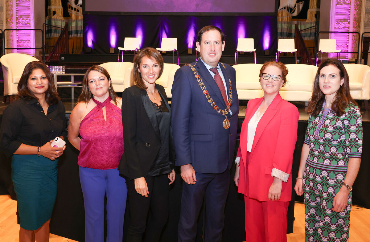 Pictured are speakers Shalini Wiseman, Dr Tanya Mulcahy, Dr Caoimhe Hartley, Lord Mayor Cllr Kieran McCarthy, Dr Karen Soffe and Dr Brenda Moran. Pictured are speakers Shalini Wiseman, Dr Tanya Mulcahy, Dr Caoimhe Hartley, Lord Mayor Cllr Kieran McCarthy, Dr Karen Soffe and Dr Brenda Moran.