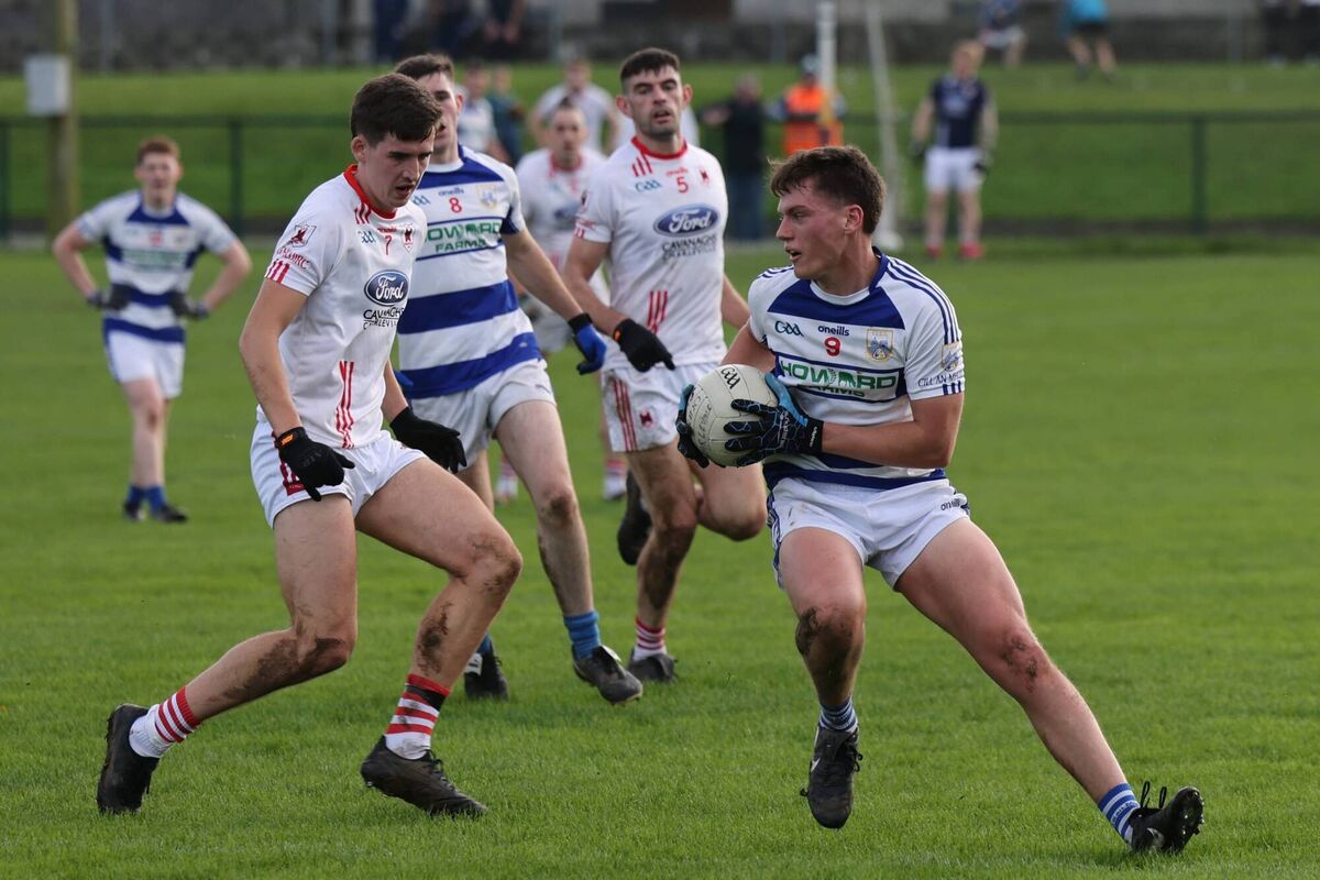 Ronan Barry, Killavullen, looks goalward in the North Cork Junior A Football Final against Charleville. Picture: John Hannon
