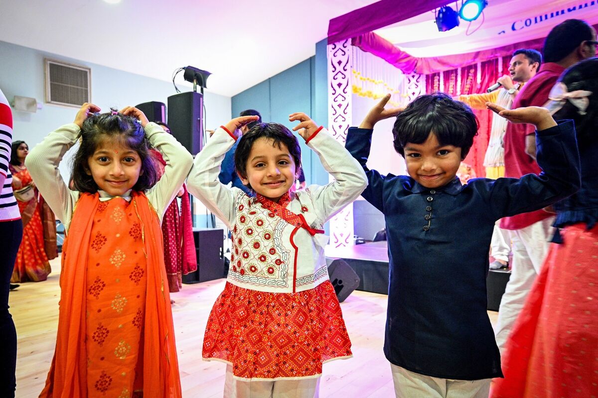  Avisha , Mehaan and Shrihaan pictured at the Durga Puja in Mahon Community Centre on Sunset. Picture by Chani Anderson