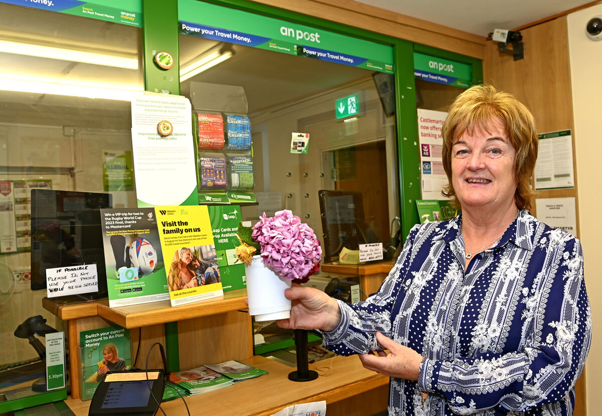 Martina Joyce , postmistress at Castlemartyr post office in East Cork . Picture; Eddie O'Hare Martina Joyce , postmistress at Castlemartyr post office in East Cork . Picture; Eddie O'Hare