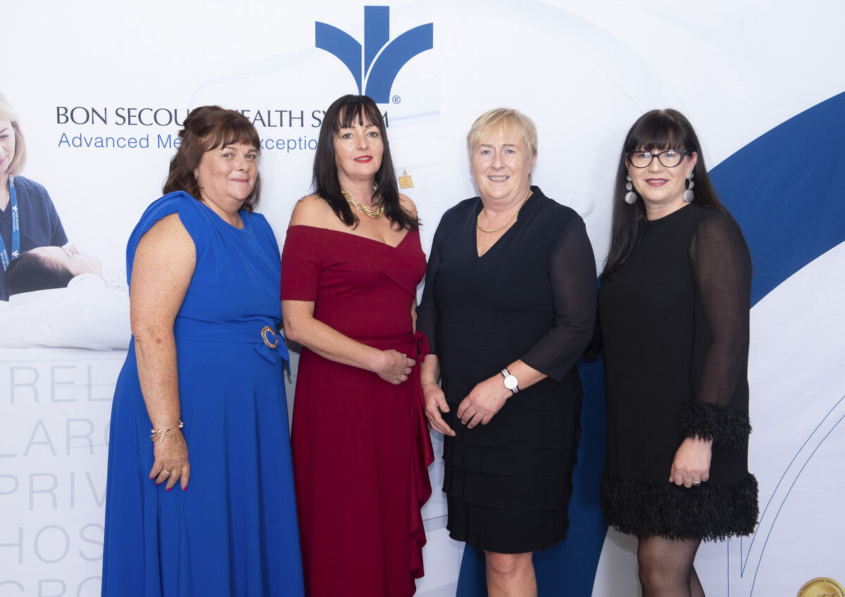 Liz O’Sullivan Received the 45 year service award, Grainne Ahern Received the 35 year service award, Susan O’Leary and Derval Mc Namaia both Received the 25-year service award. Photo: By Gerard McCarthy. Liz O’Sullivan Received the 45 year service award, Grainne Ahern Received the 35 year service award, Susan O’Leary and Derval Mc Namaia both Received the 25-year service award. Photo: By Gerard McCarthy.